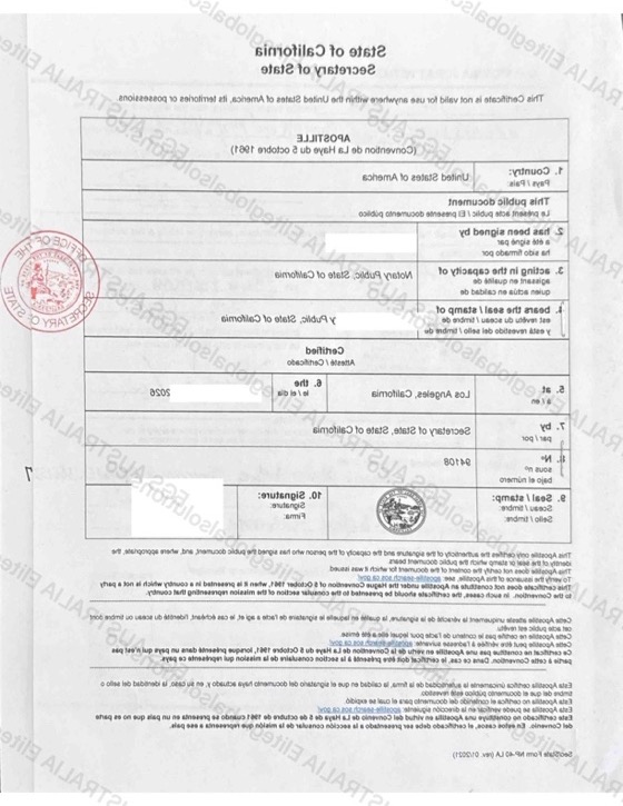 US Degree Certificate for Use in Singapore redacted document sample preview